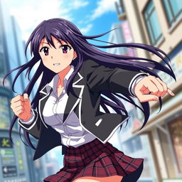 Kaname Chidori from Fullmetal Panic, depicted in a dynamic pose that captures her spirited personality