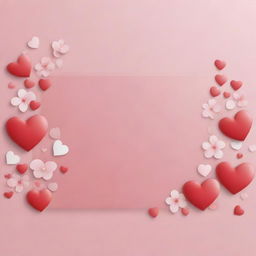 Design a heartfelt Valentine's Day-themed gift card background filled with romantic elements like hearts, flowers, and soft colors to reflect the warmth and love of the occasion