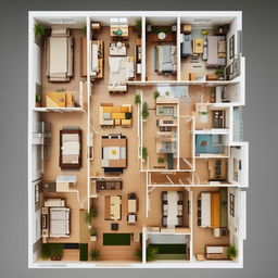 Detailed and clear floor plan of a modern two-story house with multiple rooms including a living room, kitchen, bathrooms and bedrooms