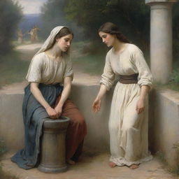 Christ and the woman at the well, interpreted in the style of William-Adolphe Bouguereau