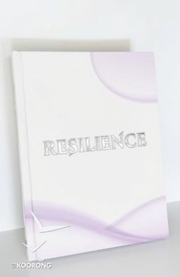 A white cover with smooth gradients of purple, featuring the word 'RESILIENCE' in a shimmering silver font prominently displayed in the center