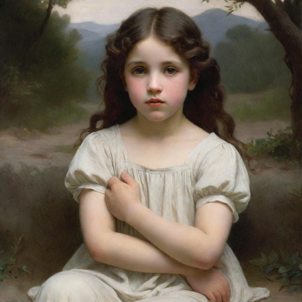 Craft an image in the style of William-Adolphe Bouguereau, using his traditional aesthetic of detailed realism, soft textures, and ethereal lighting