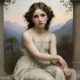 Craft an image in the style of William-Adolphe Bouguereau, using his traditional aesthetic of detailed realism, soft textures, and ethereal lighting