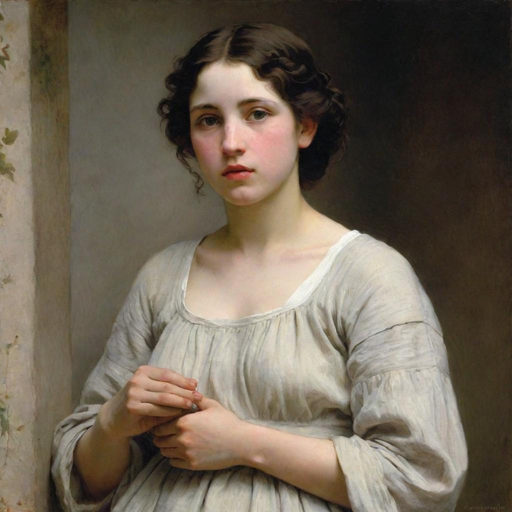 Illustrate a portrayal of women in the style of William-Adolphe Bouguereau