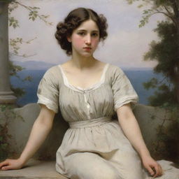 Illustrate a portrayal of women in the style of William-Adolphe Bouguereau