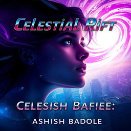 A dramatic close-up of the heroine, capturing her intense gaze directed upward toward the swirling celestial rift above Nova Prime