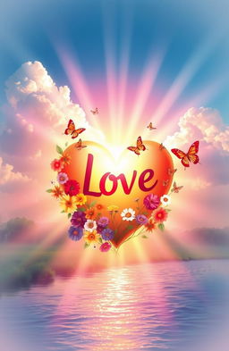 An artistic representation of love symbolized by a vibrant heart surrounded by soft, glowing light