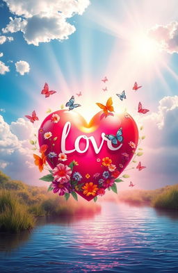 An artistic representation of love symbolized by a vibrant heart surrounded by soft, glowing light