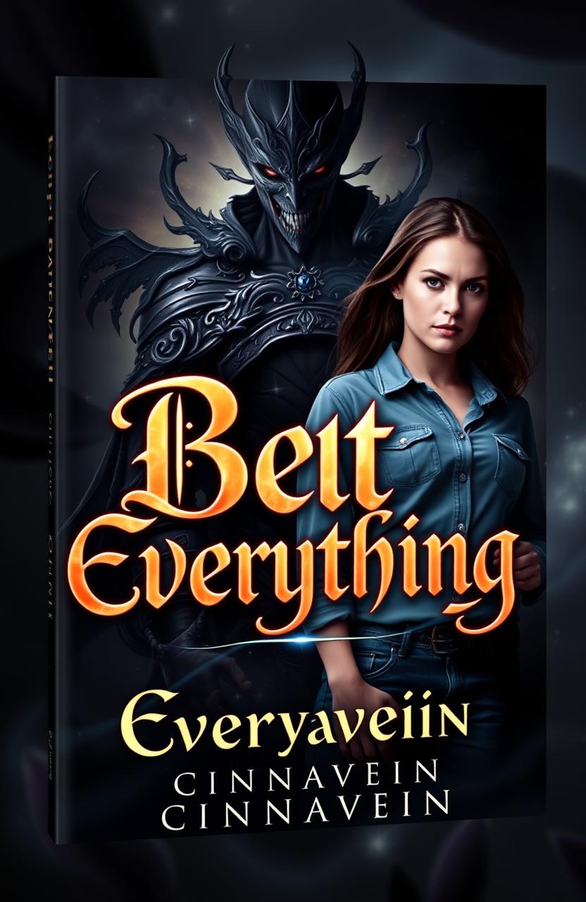 A visually striking book cover design featuring a beautiful and dangerous lord of darkness, exuding an air of mystique and power, alongside an ordinary woman who looks determined and resilient