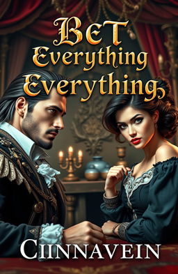 A captivating scene showcasing a beautiful and dangerous lord with striking features, exuding an air of authority and charm, facing off against a sassy, ordinary woman with a confident stance and playful expression