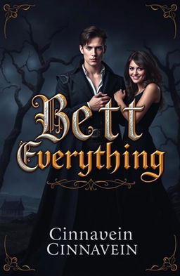 A dramatic book cover depicting a young and beautiful lord of darkness, exuding an aura of mystery and power, standing confidently as a sassy woman challenges him with a playful smirk