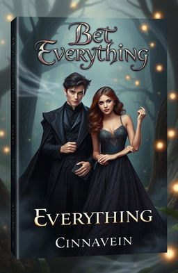 A captivating book cover featuring a young and beautiful lord of darkness, dressed in elegant dark robes, exuding a mysterious and alluring aura