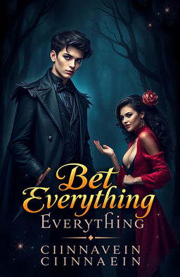 A stunning book cover featuring a young and beautiful lord of darkness, adorned in elegant yet dark attire, with a mysterious and captivating expression