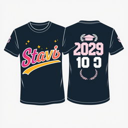 A stylish t-shirt design for a school graduation class with the word ' Stavisco ' prominently displayed