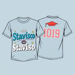 A stylish t-shirt design for a school graduation class with the word ' Stavisco ' prominently displayed