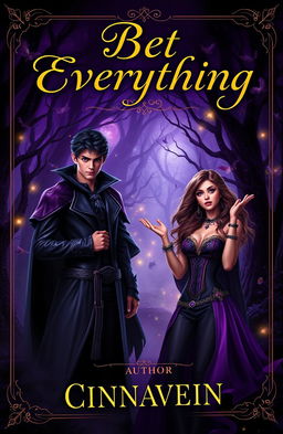 A stunning fantasy book cover featuring a young and beautiful lord of darkness, with captivating features and a mysterious aura, standing confidently