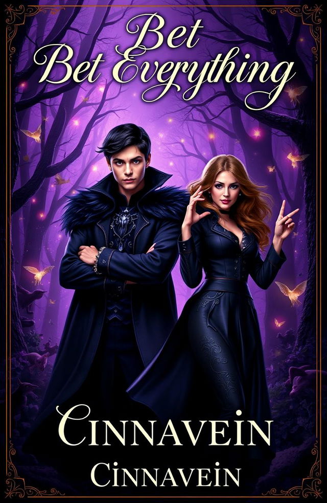 A stunning fantasy book cover featuring a young and beautiful lord of darkness, with captivating features and a mysterious aura, standing confidently