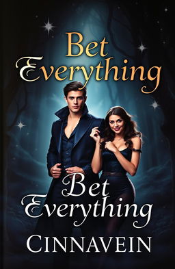 A visually striking book cover featuring a young and beautiful lord of darkness, exuding an aura of mystery and allure, standing confidently in a dimly lit, enchanted forest