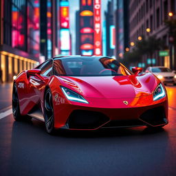 A futuristic concept car designed by Ferrari, showcasing a sleek and modern compact car aesthetic