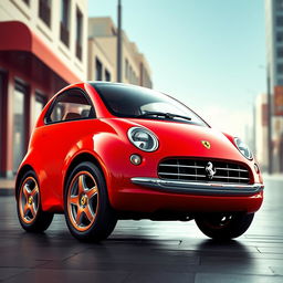 A retro concept car designed by Ferrari, inspired by the compact car styles of the 2000s
