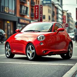 A retro concept car designed by Ferrari, inspired by the compact car styles of the 2000s