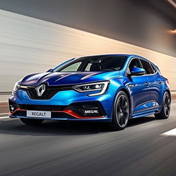 A modern Renault Megane from the 2020s, showcasing a bold and aggressive sport look