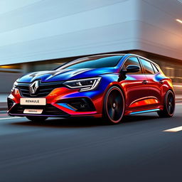 A modern Renault Megane from the 2020s, showcasing a bold and aggressive sport look