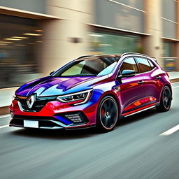 A modern Renault Megane from the 2020s, showcasing a bold and aggressive sport look