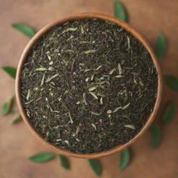 A well-crafted image of traditional mate tea made with fresh yerba leaves.