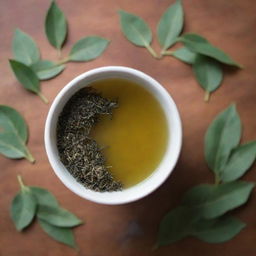 A well-crafted image of traditional mate tea made with fresh yerba leaves.