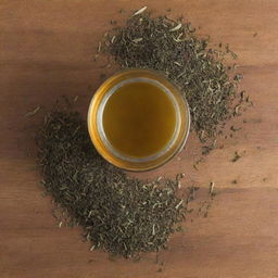 A well-crafted image of traditional mate tea made with fresh yerba leaves.