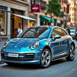 A compact and stylish urban Porsche, showcasing a modern design ideal for city driving
