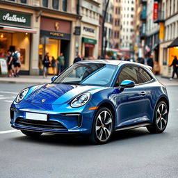 A compact and stylish urban Porsche, showcasing a modern design ideal for city driving