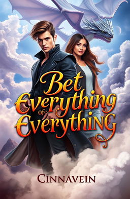 A captivating book cover featuring a young and beautiful lord of the dragons, exuding an aura of confidence and power, standing tall with an intense gaze