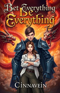 A captivating book cover featuring a young and dangerous lord of the dragons, with striking features and a confident expression, standing proudly in medieval armor