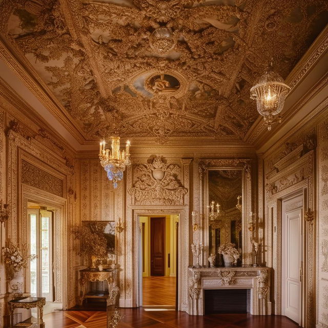 The exquisite interior of a stately home showcasing grandeur, luxurious furnishings, and refined taste.