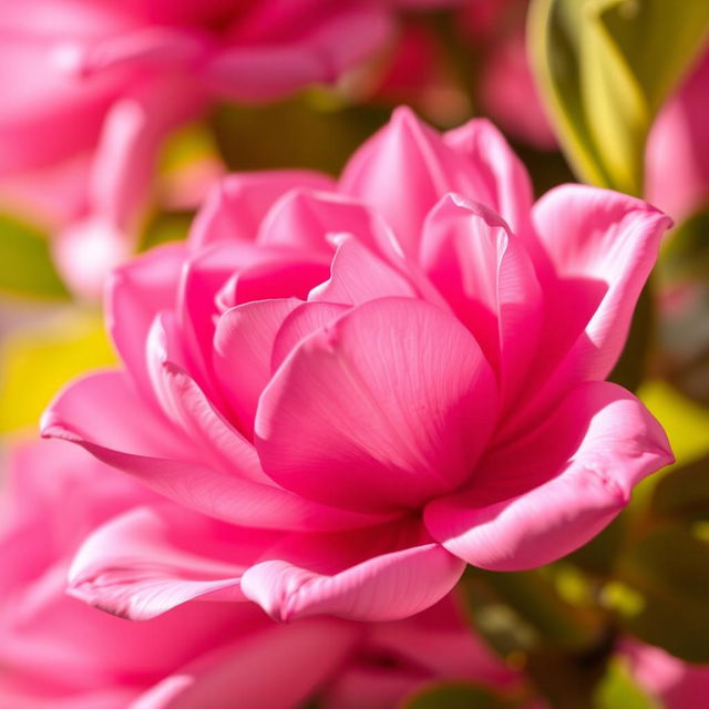 A close-up view of a beautifully styled pink flower, reminiscent of a soft and delicate petal arrangement