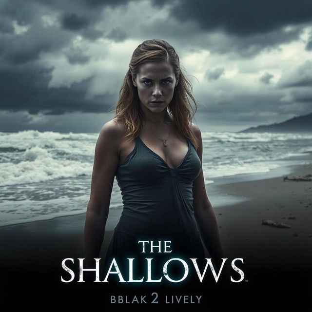 An eerie teaser image for 'THE SHALLOWS 2,' featuring Blake Lively as a determined and resilient character