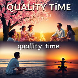 An uplifting and motivational scene illustrating the idea of 'quality time' as a transformative experience