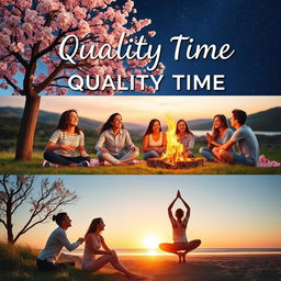 An uplifting and motivational scene illustrating the idea of 'quality time' as a transformative experience