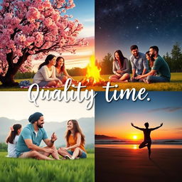 An uplifting and motivational scene illustrating the idea of 'quality time' as a transformative experience