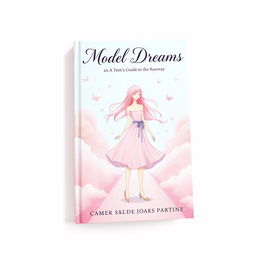 An aesthetic and soft book cover design for the title 'Model Dreams: A Teen's Guide to the Runway'
