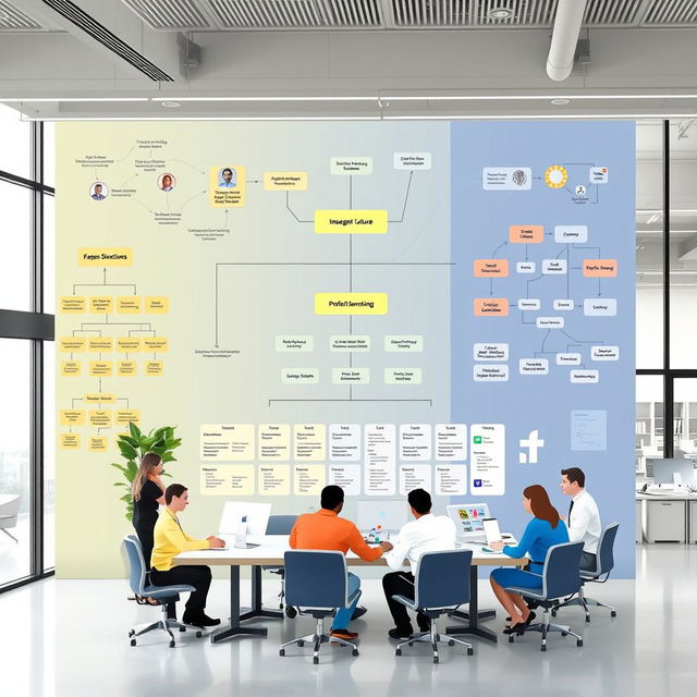 Exploring the methodology of organizational design, illustrating concepts like structure, culture, processes, and strategies