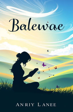 Design an eye-catching ebook cover featuring a vibrant, artistic illustration of a serene landscape with rolling hills, a bright blue sky, and wispy clouds