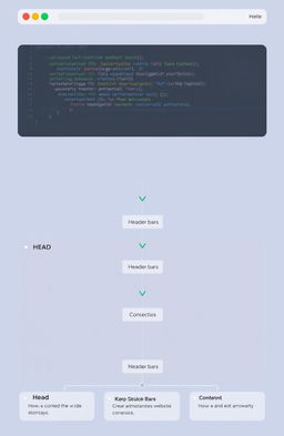 A visually appealing graphic representing the structure of a website, showcasing elements such as HTML tags, CSS styles, and JavaScript interactivity