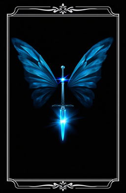 On a black background, at the center of the covers, there are light blue fairy wings extending outward, radiating a magical glow