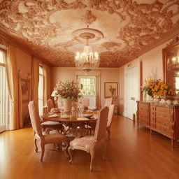 exquisite extra-large interior of exquisite mansion showing dining area