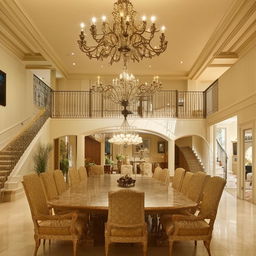 exquisite extra-large interior of exquisite mansion showing dining area