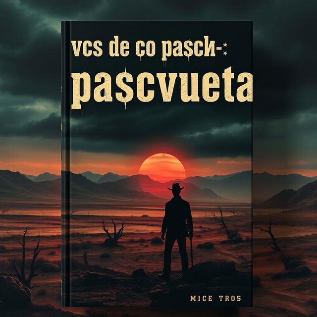 A chilling book cover for 'всё до рассвета', showcasing a vast, desolate Wild West valley under a dark and foreboding sky