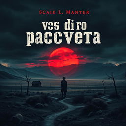 A chilling book cover for 'всё до рассвета', showcasing a vast, desolate Wild West valley under a dark and foreboding sky